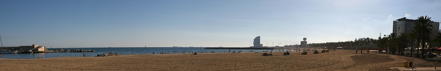 Spain. Barcelona. Barceloneta (116_barcelona_pano05.jpg). Canon EOS 5D 9184 x 2454 (Taken: 05/11/2010 17:19:01)